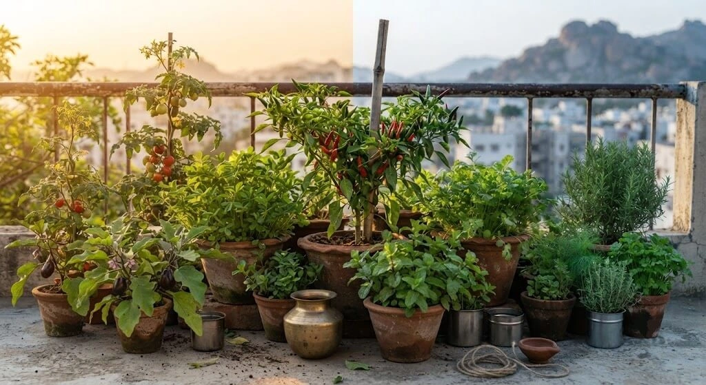 balcony direction sunlight hours best plants India