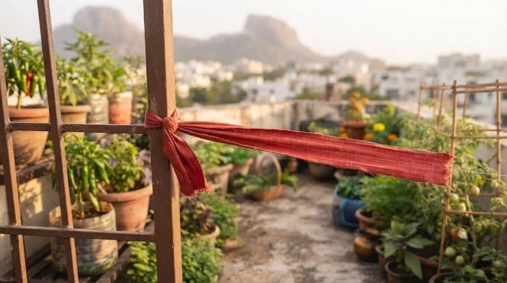 fabric strip wind test balcony railing India