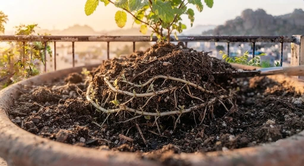 pudina mint rhizomes spreading container mistake