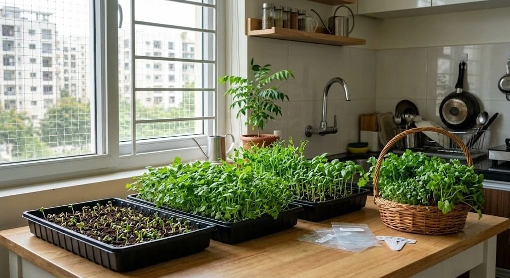 urban gardening income potential India home microgreens business