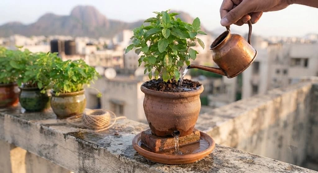 drainage test 500ml water Indian herb container
