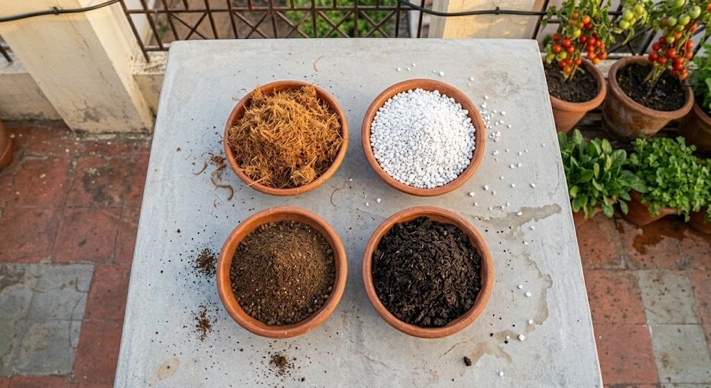 cocopeat perlite vermicompost neem cake ingredients India