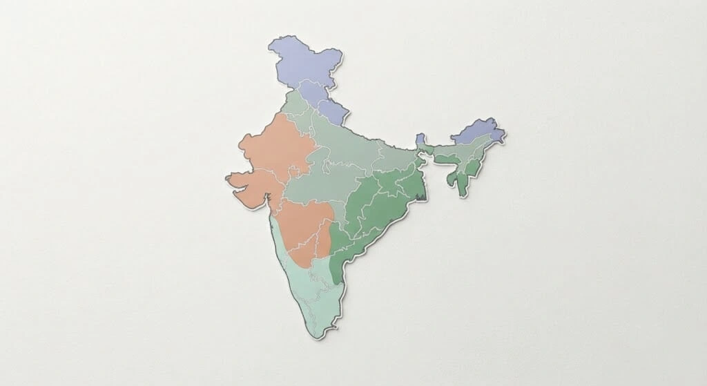 Map of Indian climate zones relevant to windowsill herb pot choice