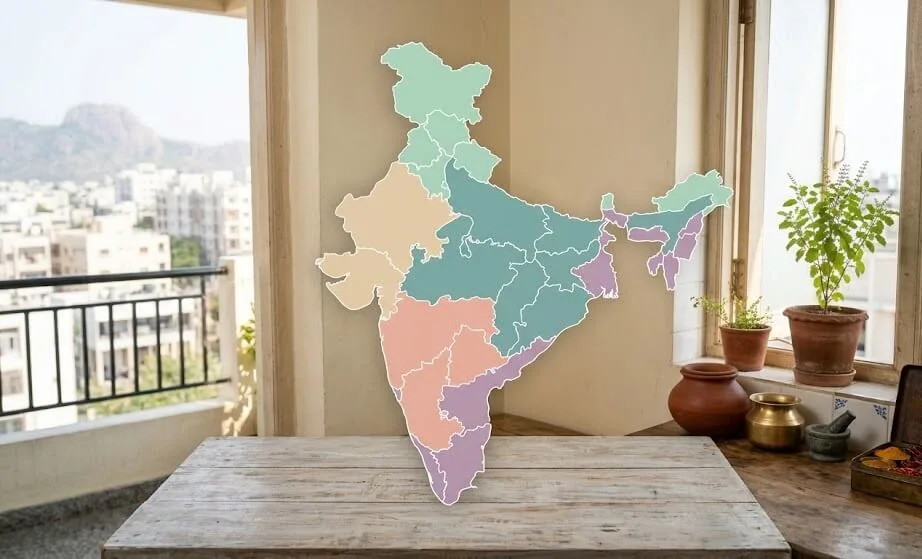 Map of Indian climate zones relevant to home hydroponic system choice