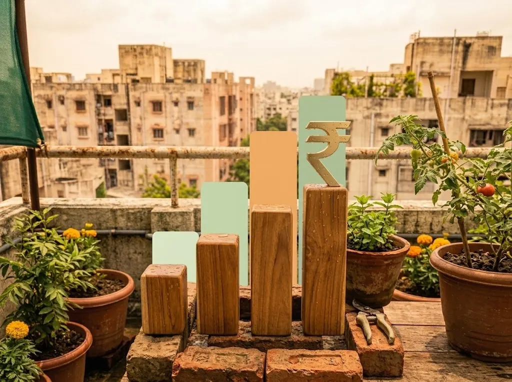 Chart showing India's urban agriculture market growth to 2030