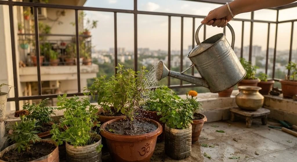 2 litre watering can rose head Indian balcony garden