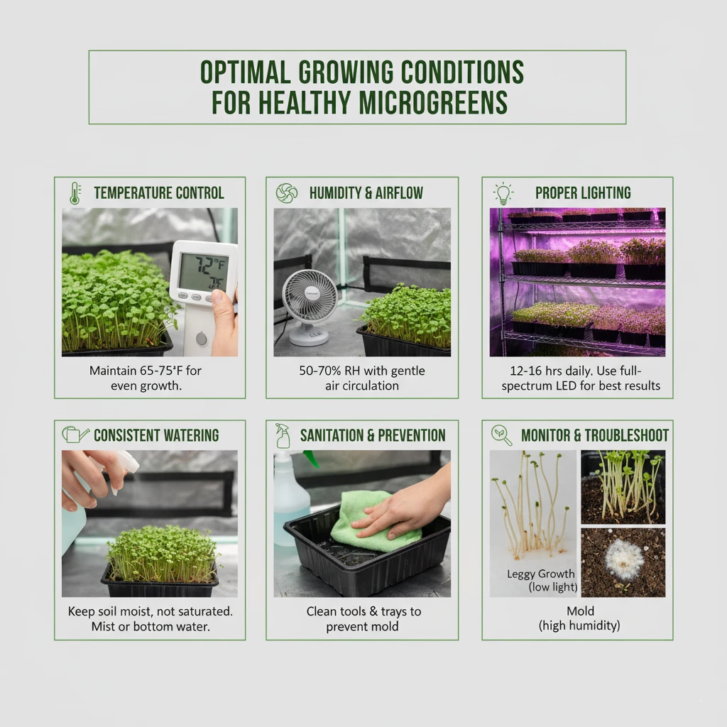 Optimal Growing Conditions for Healthy Microgreens