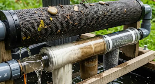 Sediment filtration removes particles