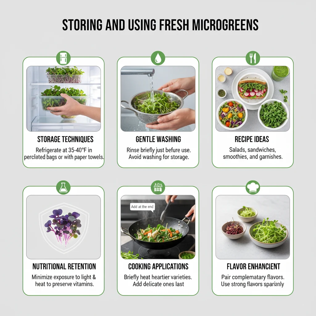 Storing and Using Fresh Microgreens