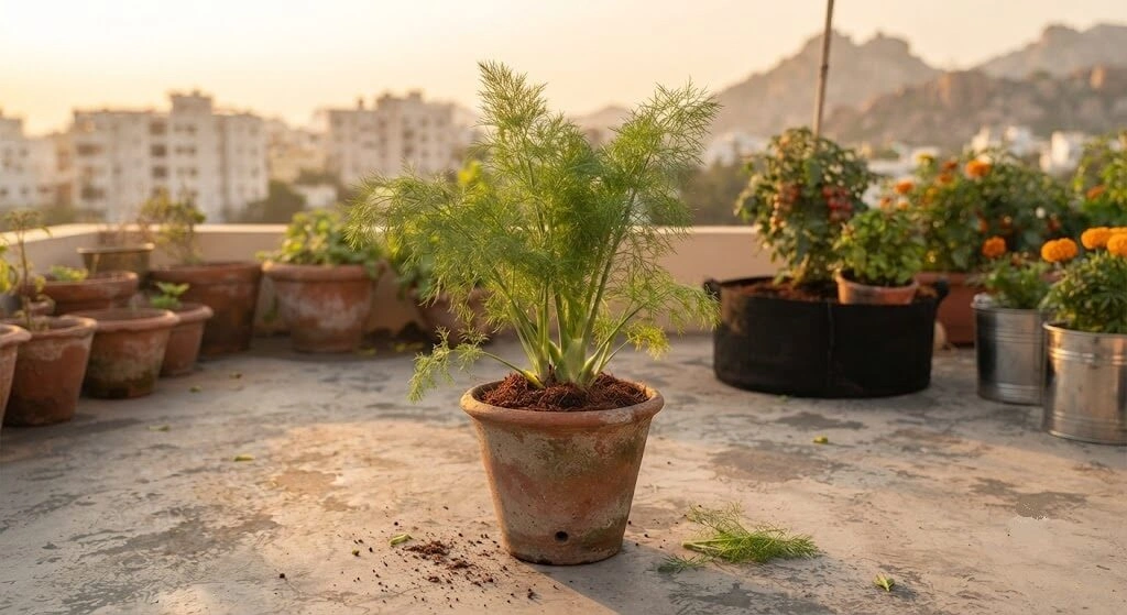 fennel allelopathy risk container gardening India