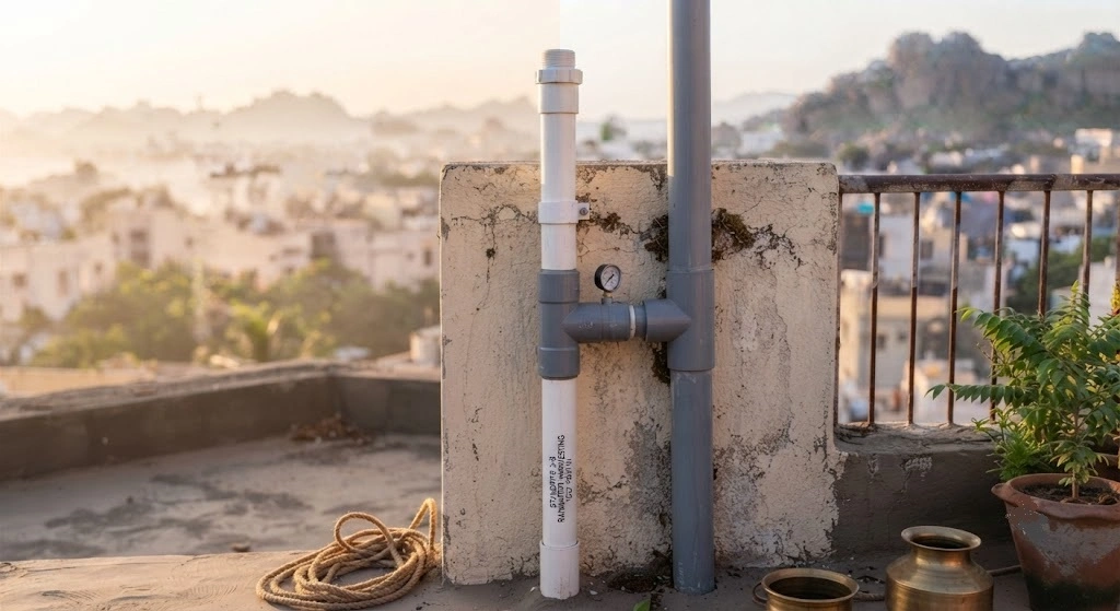 DIY first flush diverter PVC standpipe rainwater