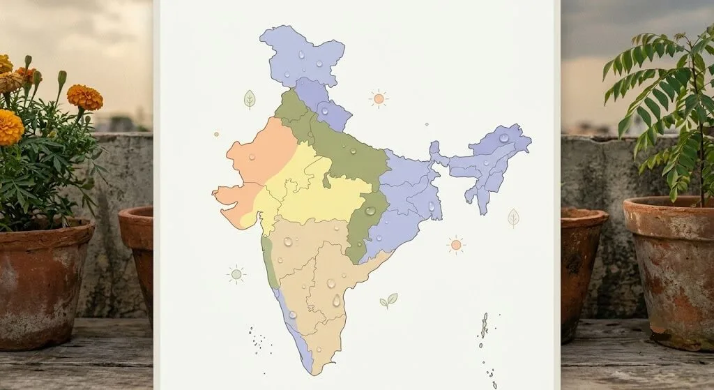 Map of Indian climate zones relevant to compost bin placement