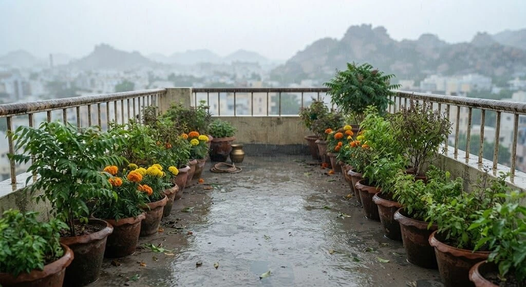 monsoon companion plant spacing doubled Indian balcony