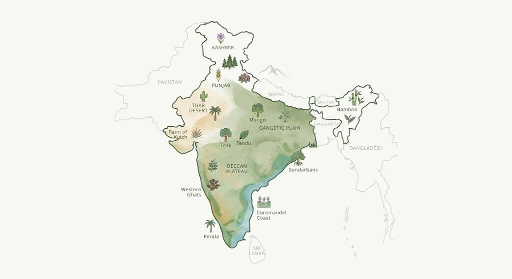 regional companion planting strategies map India