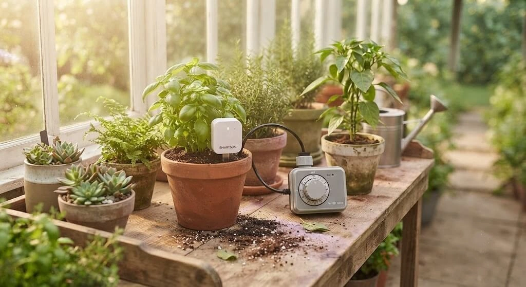 WiFi plant sensor versus simple timer comparison