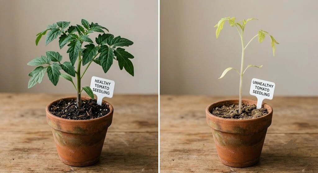 how to identify healthy vegetable seedlings before buying