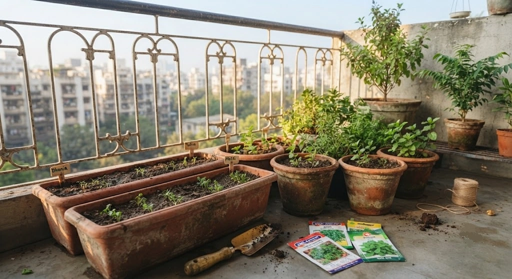 Growing Herbs on Balcony in India