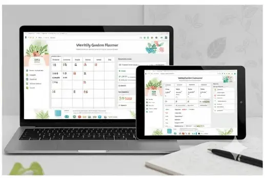 Garden planning templates Canva Notion passive income digital products