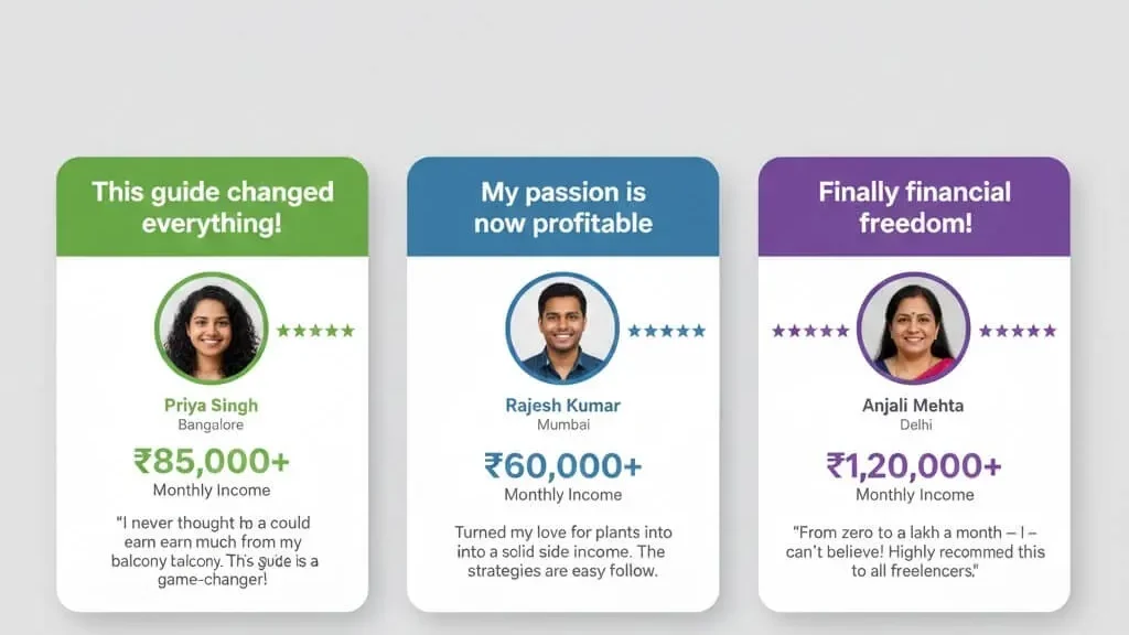 Urban gardening side hustle success story testimonial earning [amount] monthly