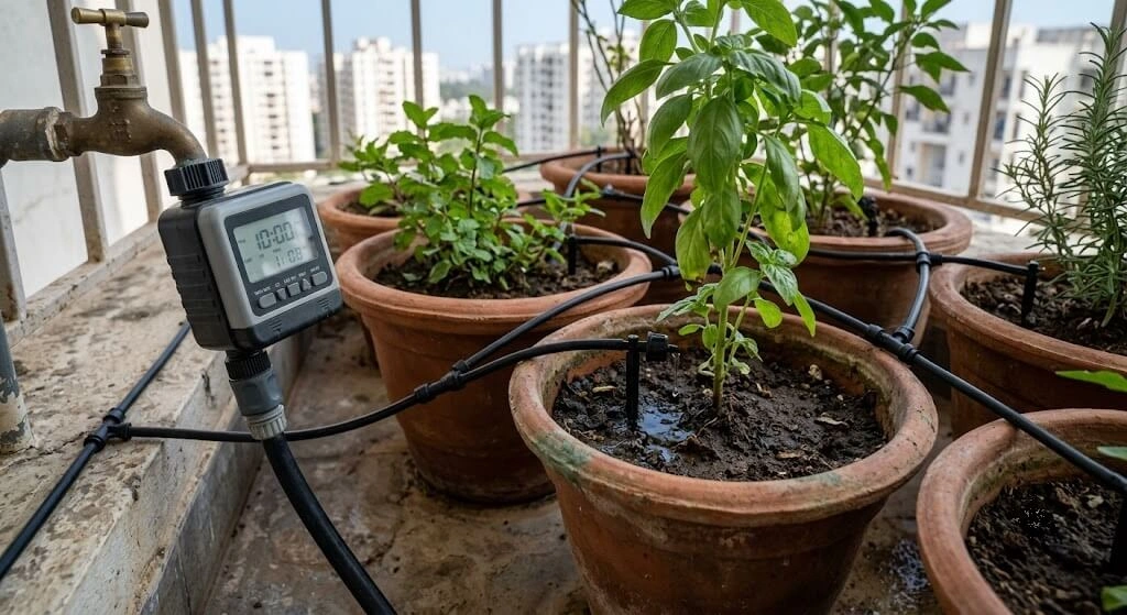 drip irrigation timer automation urban gardening side hustle