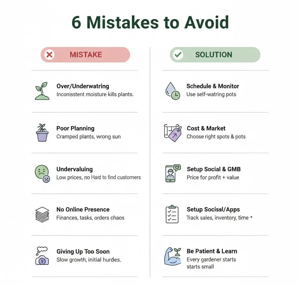 Common mistakes avoid starting urban gardening side hustle business tips