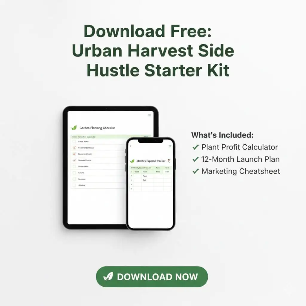 Free download urban gardening side hustle starter kit action plan income tracker