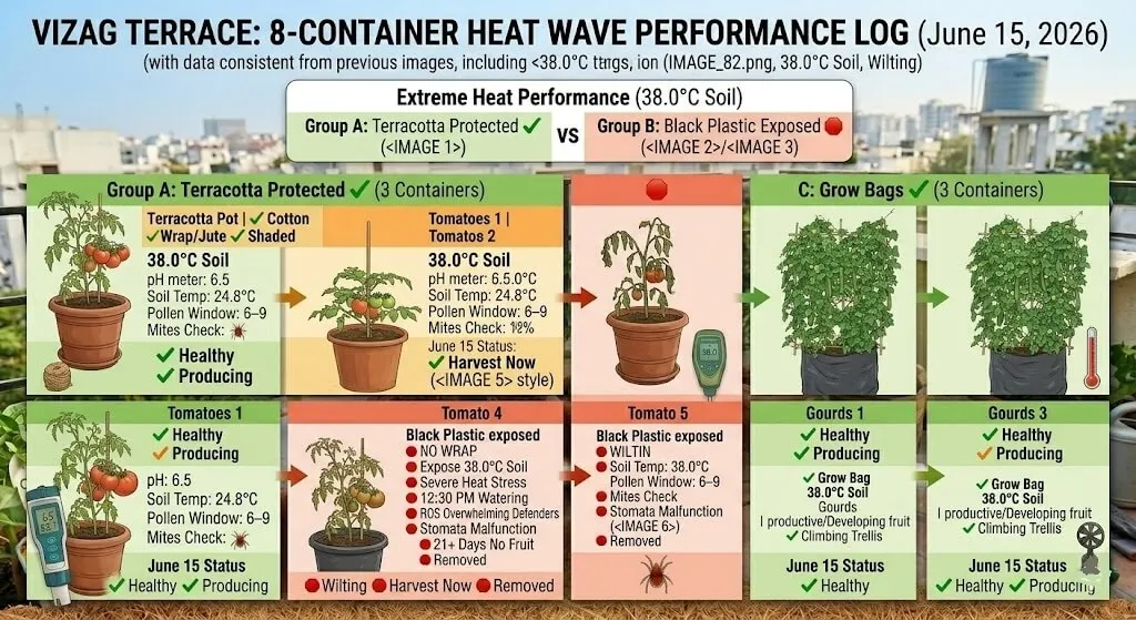 8-container Madanapalle June-July management data — heat wave responses and outcomes | After original data section