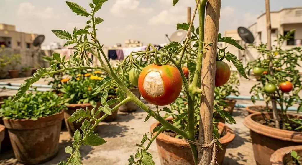 Sunscald on Tomatoes Indian summer Terrace