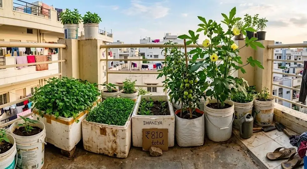 Balcony Vegetable Garden Under ₹2000 India