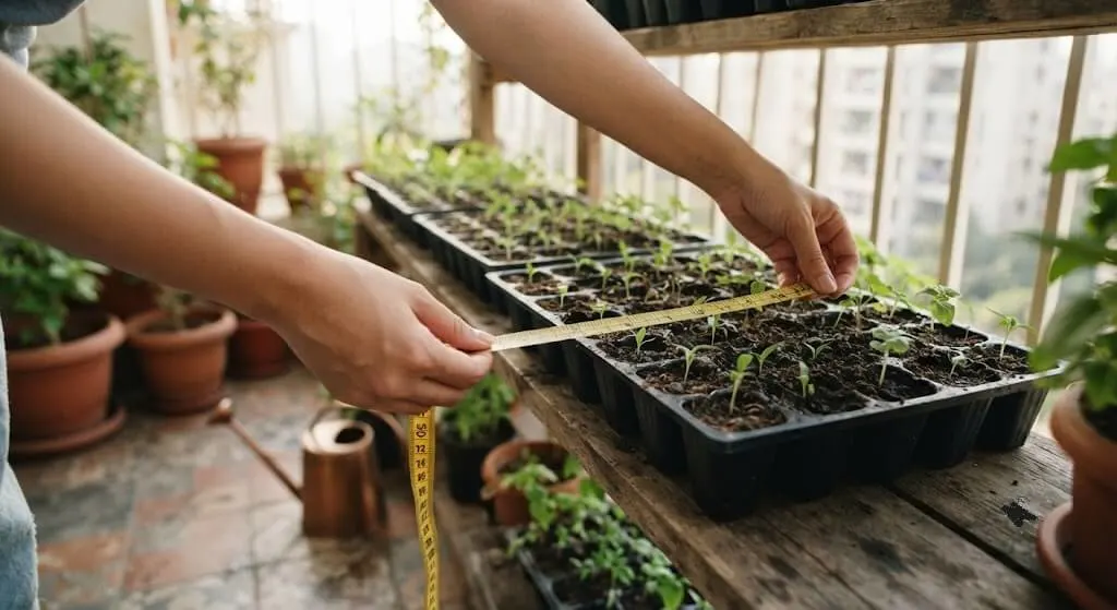 how to measure grow area for LED grow light placement balcony India