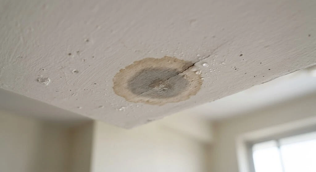 ceiling damp patch waterproofing failure sign India terrace