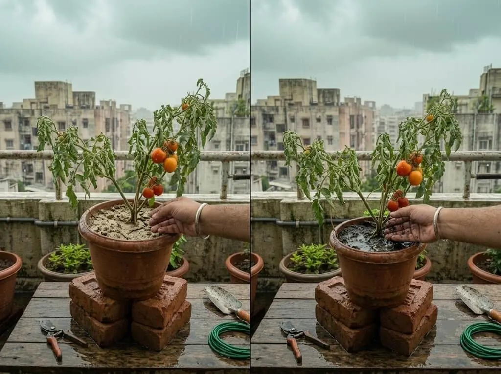 heat stress vs drought stress tomato plant comparison