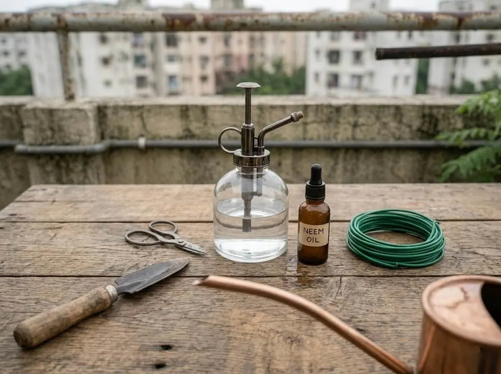 monsoon garden toolkit products flatlay India container gardening