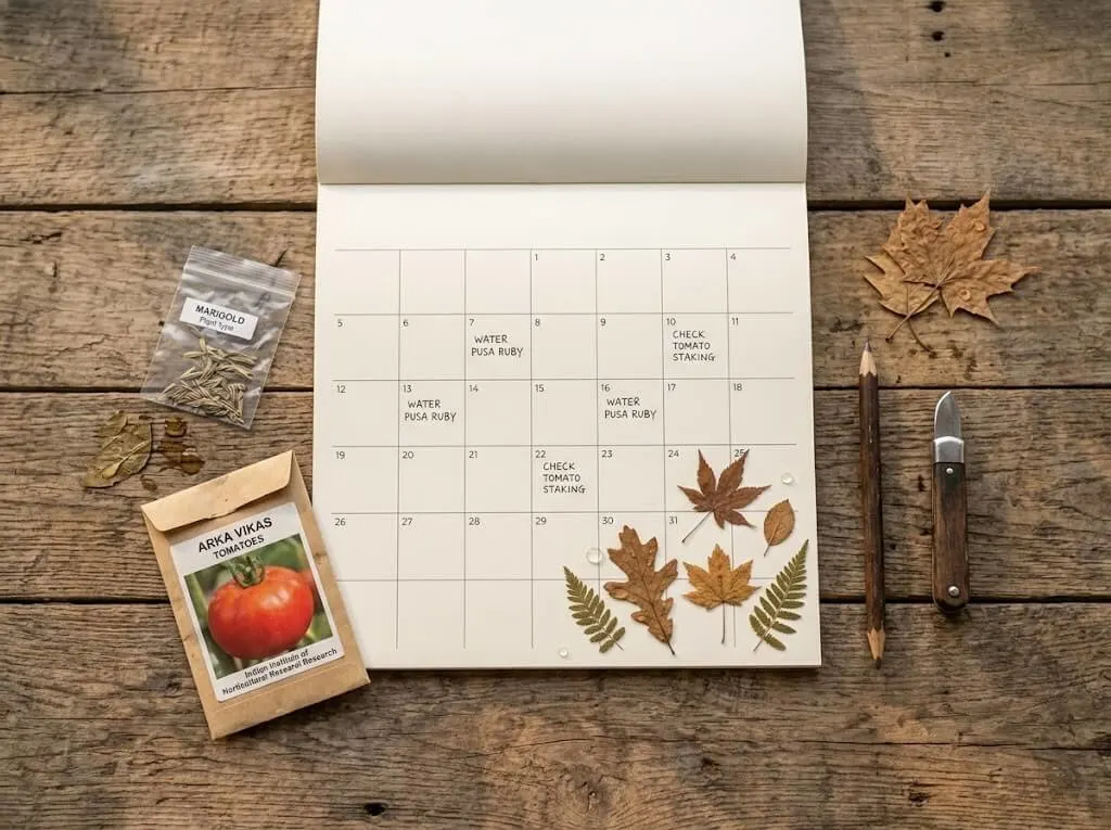 monsoon gardening calendar India month by month checklist
