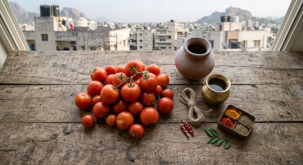 ripe tomato cool season winter harvest India