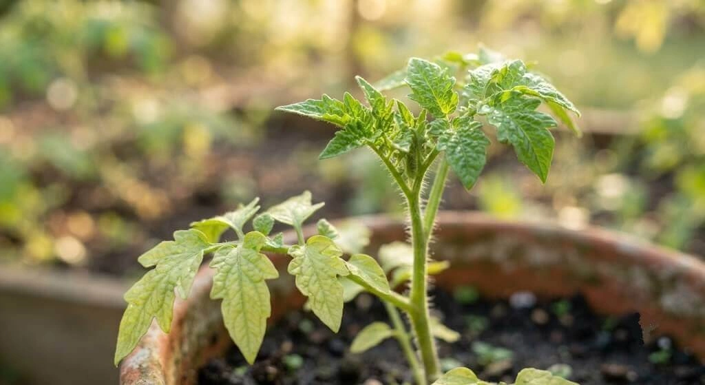 healthy new growth recovering tomato plant after correction