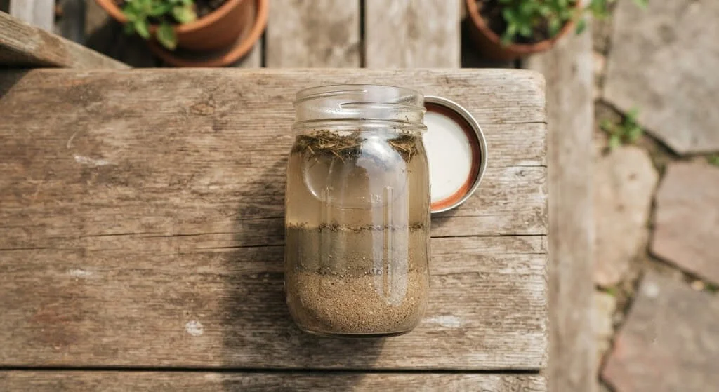 DIY soil texture test jar method before October planting India