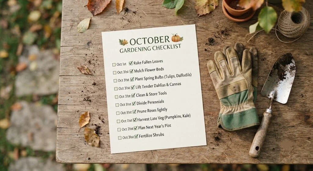 printable October zone checklist for Indian gardeners