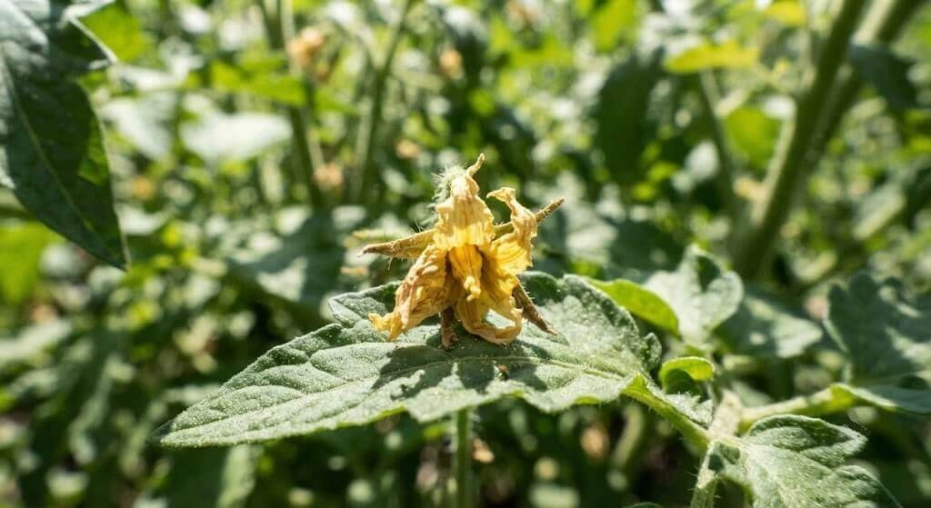 tomato flower no fruit heat pollen sterility India